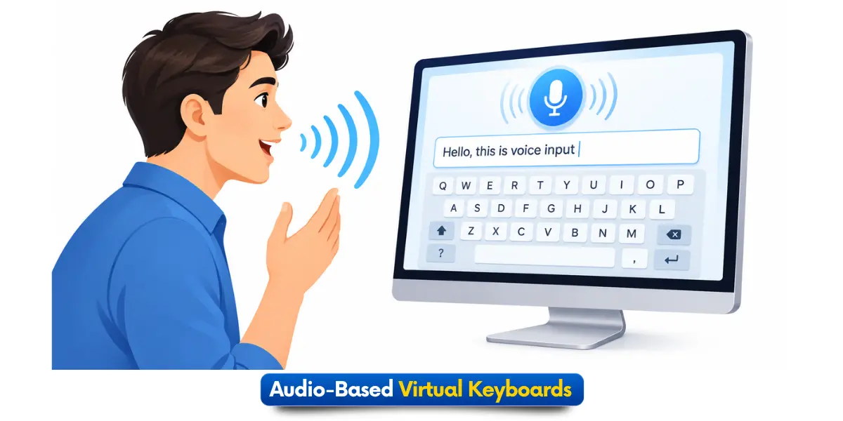 Audio-based virtual keyboard with voice input on a computer