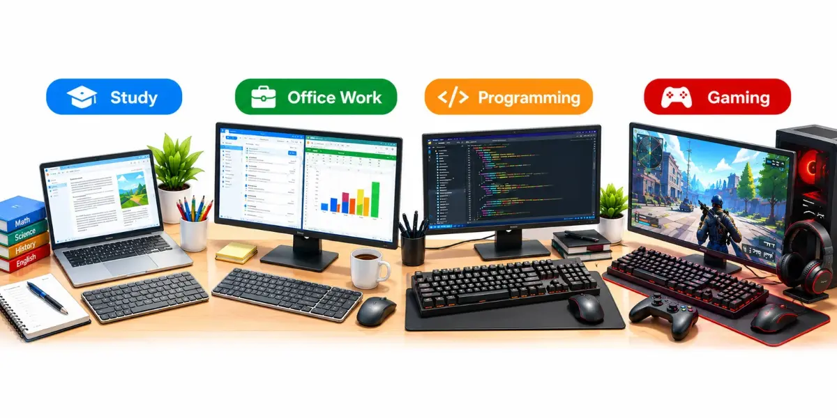 Chiclet and mechanical keyboards for different computer uses