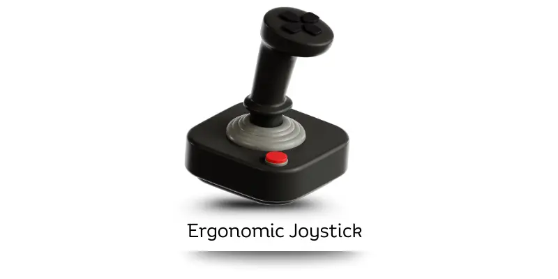 Ergonomic joystick with comfortable grip and button control