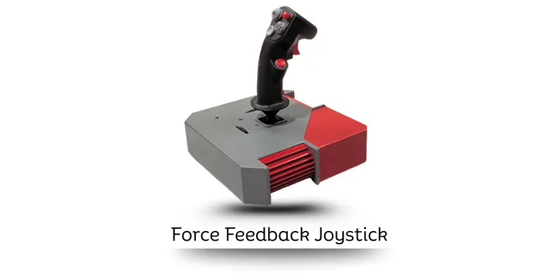Force feedback joystick with buttons used for gaming and flight simulation