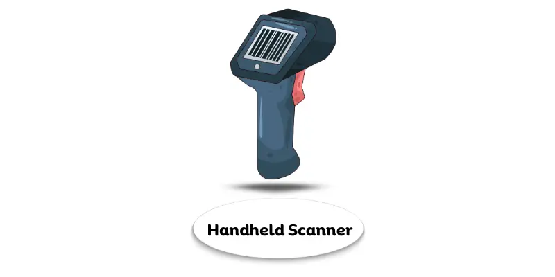 Handheld barcode scanner illustration