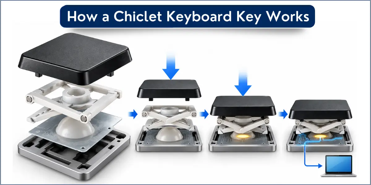 Chiclet keyboard key showing how a key press is detected