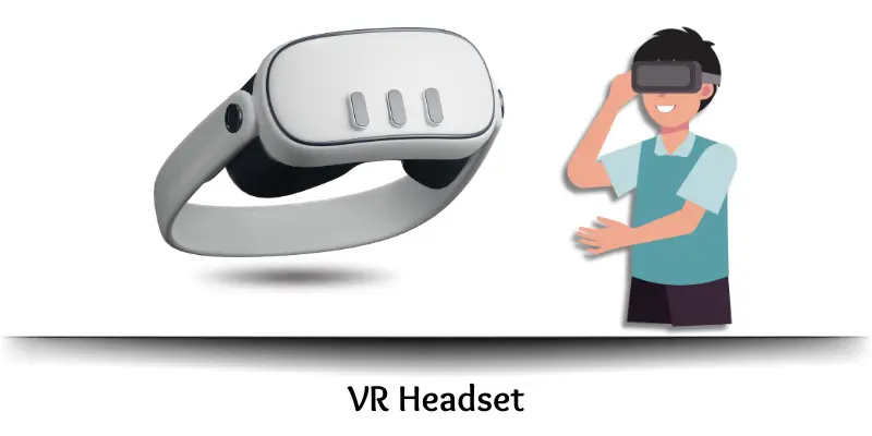 Virtual reality headset used as an interactive input device in computers