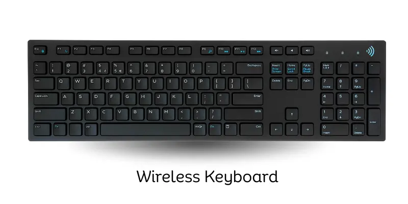 Wireless keyboard image, labled as Wireless Keyboard